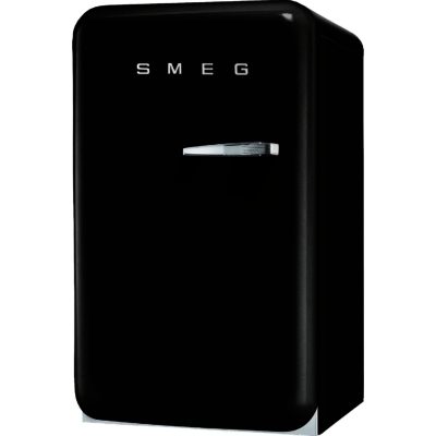 Smeg FAB10HLNE 55cm 'Retro Style' Home Bar Fridge and Icebox in Black with Left Hand Hinge Smeg FAB10HLNE 55cm 'Retro Style' Home Bar Fridge and Icebox in Black with Left Hand Hinge